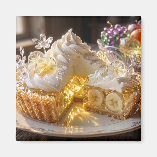 Funkelnde Kristall-Bananencreme-Pie Magnet (Vorne)