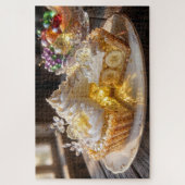 Funkelnde Kristall-Bananencreme-Pie Puzzle (Vertikal)