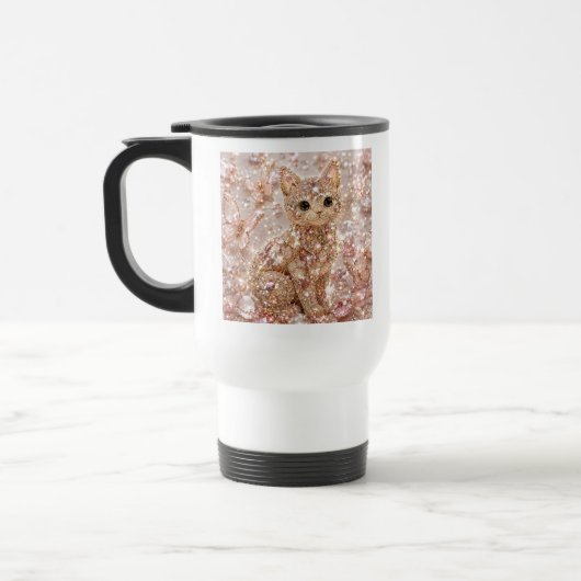 Funkelnde Kristall süße Katze Ästhetik Kaffeetasse (Links)