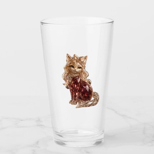 Funkelnde Kristall Süße Katze Luxus Glas (Vorderseite)