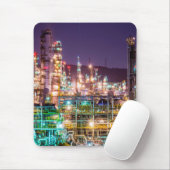 Funkelnde Licht-Erdölraffinerie-Nachtszene Mousepad (Mit Mouse)