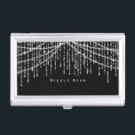 Funkelnde Lichter auf schwarzem Visitenkarten Dose<br><div class="desc">Funkelnde Lichter auf schwarzem Visitenkarte-Halter. Fertigen Sie mit jedem möglichem Text besonders an oder verlassen Sie ihn zu löschen.</div>