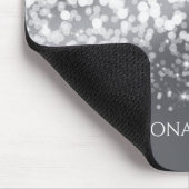 Funkelnde Lichter Romantischer Silberner Moderner Mousepad (Ecke)