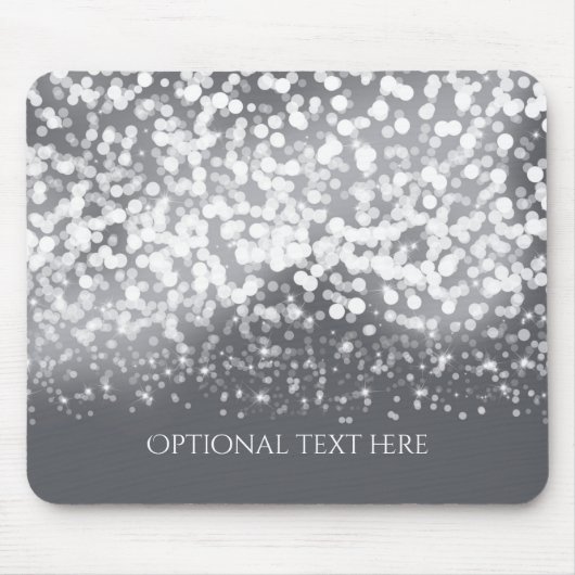 Funkelnde Lichter Romantischer Silberner Moderner Mousepad (Vorne)