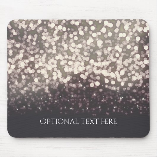 Funkelnde Lichter Romantisches Grau Moderne Glamou Mousepad (Vorne)