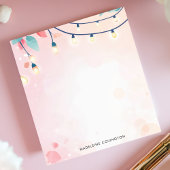 Funkelnde Lichterkette Pastell Personalisierter Na Notizblock