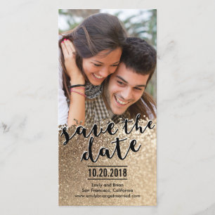 Funkelnde Liebe Save the Date Fotokarten