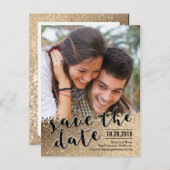 Funkelnde Liebe Save the Date Postkarte (Vorne/Hinten)