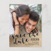Funkelnde Liebe Save the Date Postkarte (Vorderseite)