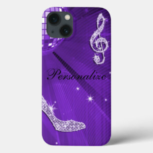 Funkelnde lila/lila Noten und Stöckelschuh Case-Mate iPhone Hülle