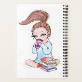 Funkelnde Mädchen-Café-Bücher Notizblock (Rückseite)