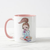 Funkelnde Mädchen-Café-Bücher Tasse (Links)