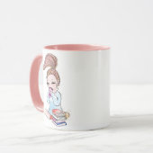 Funkelnde Mädchen-Café-Bücher Tasse (Vorderseite Links)