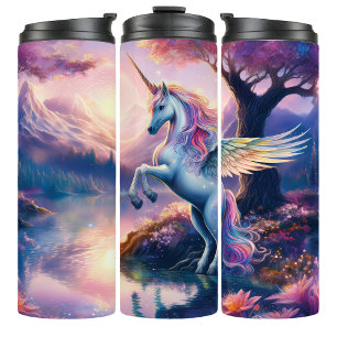 Funkelnde Magische Einhorn Fantasy Reise Tumbler Thermosbecher