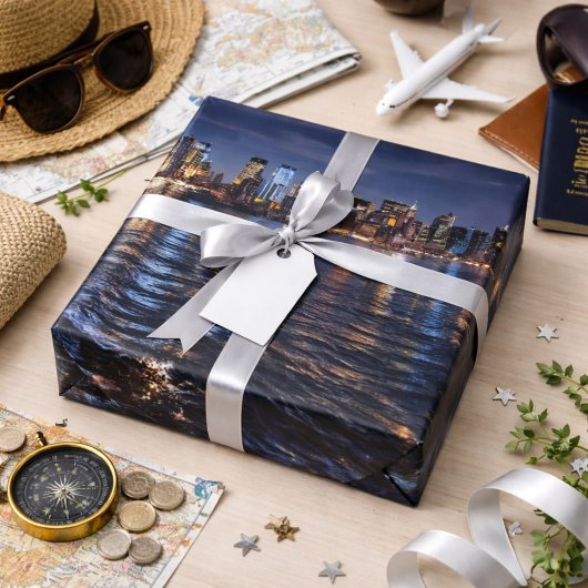 Funkelnde Manhattan-Lichter Geschenkpapier