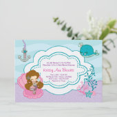 Funkelnde Meeresdusche laden Einladung (Stehend Vorderseite)