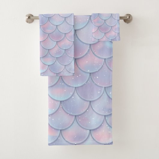 Funkelnde Meerjungfrau-Skalen Badhandtuch Set (Insitu)