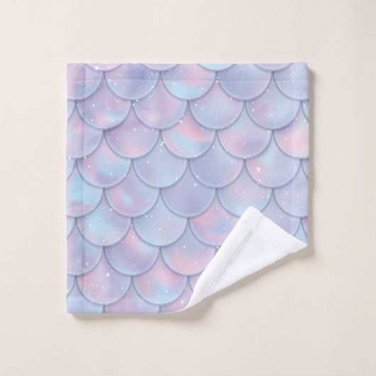 Funkelnde Meerjungfrau-Skalen Badhandtuch Set (Waschlappen)