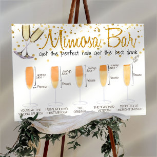 Funkelnde Mimosa-Bar-Hochzeitsbrunch-Tafel Poster