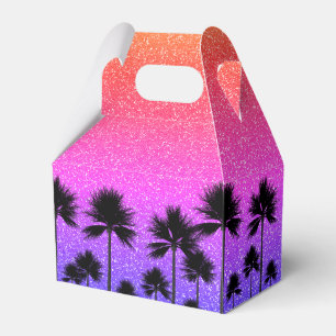 Funkelnde Palmen Gradient Sonnenuntergang Geschenkschachtel