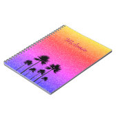 Funkelnde Palmen Gradient Sonnenuntergang Personal Notizblock (Linke Seite)