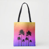 Funkelnde Palmen Gradient Sonnenuntergang Tasche (Vorderseite)
