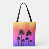 Funkelnde Palmen Gradient Sonnenuntergang Tasche (Rückseite)