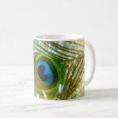 Funkelnde Pfau-Feder-Tasse Kaffeetasse (VorderseiteRechts)