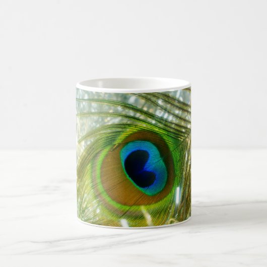 Funkelnde Pfau-Feder-Tasse Kaffeetasse (Mittel)