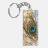 Funkelnde Pfau-Federkeil-Kette Schlüsselanhänger (Vorderseite links)