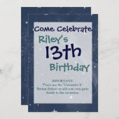 Funkelnde Pferdekonstellation Stars Mitternacht Bl Einladung (Vorne/Hinten)