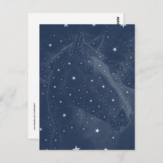 Funkelnde Pferdekonstellation Stars Mitternacht Bl Postkarte (Vorne/Hinten)