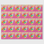 Funkelnde Pink Party Geschenkpapier (Flach)