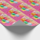 Funkelnde Pink Party Geschenkpapier (Ecke)