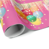Funkelnde Pink Party Geschenkpapier (Rolleneckpunkt)