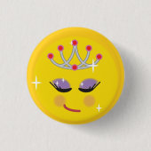 Funkelnde Prinzessin Emoticon Button (Vorderseite)