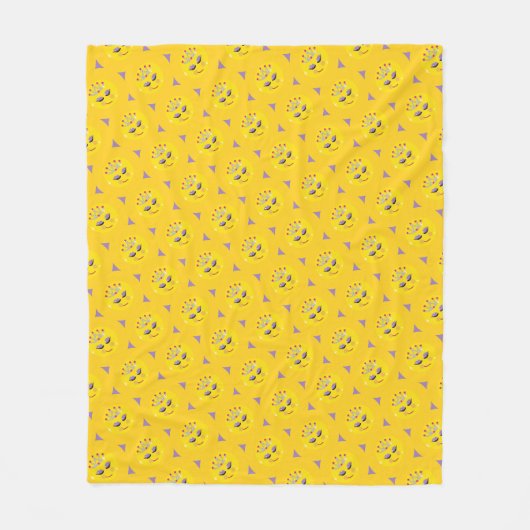 Funkelnde Prinzessin Emoticon Fleecedecke (Vorderseite)
