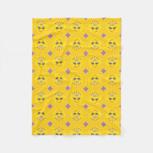 Funkelnde Prinzessin Emoticon Fleecedecke (Vorderseite)