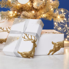 Funkelnde Rentiere und Sterne Geschenkpapier