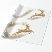 Funkelnde Rentiere und Sterne Geschenkpapier (Ungerollt)