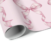 Funkelnde Rosa Coquette-Schleife 1. Geschenkpapier (Rolleneckpunkt)