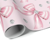 Funkelnde Rosa Coquette-Schleife 1. Geschenkpapier (Rolleneckpunkt)