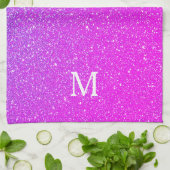 Funkelnde rosa Glitter Ombre-Monogramm Anfangsbuch Geschirrtuch (Gefaltet)