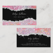 funkelnde rosa Glitzer-Visitenkarte Visitenkarte (Vorne/Hinten)