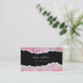 funkelnde rosa Glitzer-Visitenkarte Visitenkarte (Stehend Vorderseite)