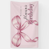 Funkelnde Rosa Koketten-Schleife 1. Banner (Vertikal)