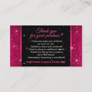Funkelnde rosa Kronenschmuck-Accessoires Danke Visitenkarte