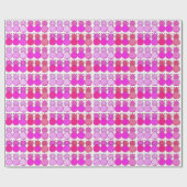 Funkelnde rosa und rote Ananas Geschenkpapier (Flach)