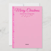 Funkelnde rosa Weihnachtskarte Feiertagskarte (Rückseite)