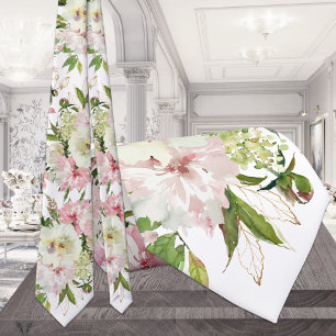 Funkelnde rosafarbene und grüne weiße Hochzeit Krawatte